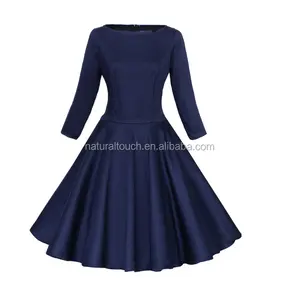 Classic women 1950s 3/4 sleeve vintage rockabilly swing dress/party dress/evening dress