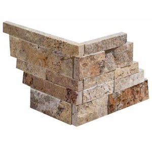 SHIHUI Natural Beige travertino revestimiento de pared pila de piedra Exterior decorativo losa azulejo al aire libre Hotel uso antiguo pulido caído - Product Image 5