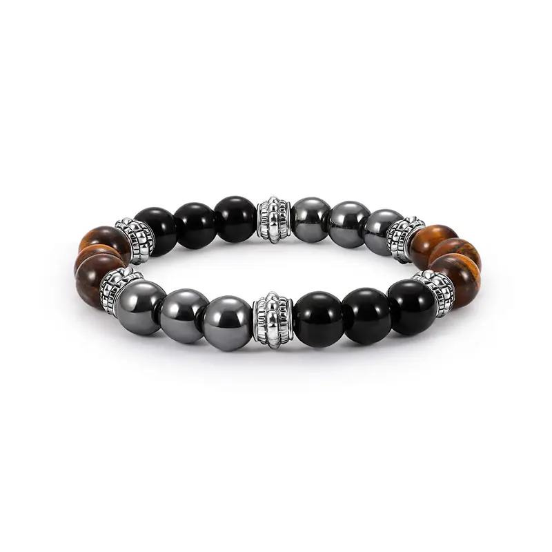 Thời Trang Onyx Tiger Eye Đá Cho Nam Bracelet Bán Buôn N81061