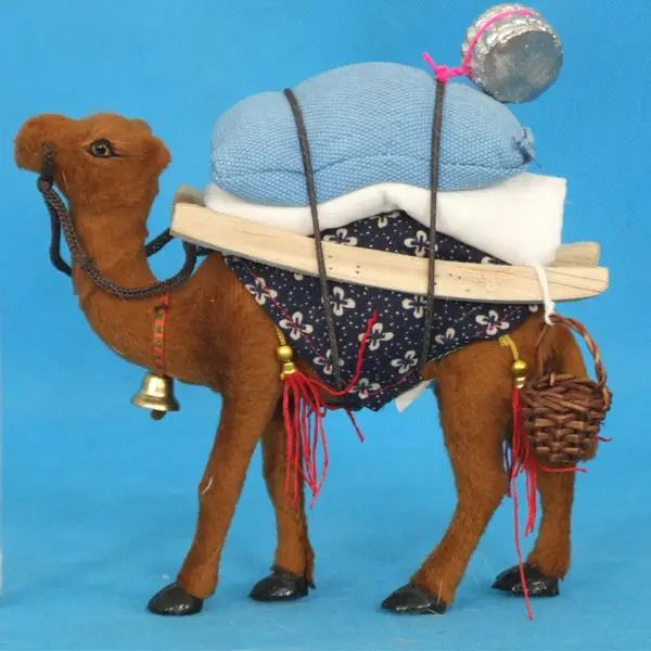 HOT faux fur plush decorative Vintage Camel leather camel figurine for home decor