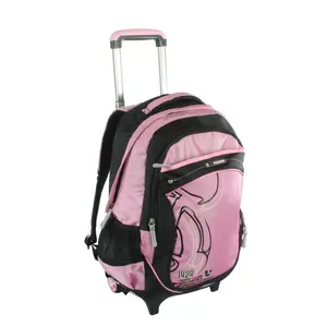 Dongguan Manufacturer Cute Fabric Backpack Trolley Bags, Custom Design Pink Luggage for Children