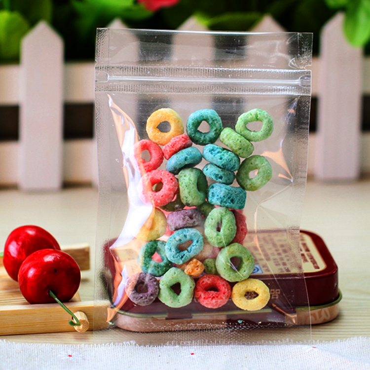 Prix bas Clair 3 Côté Joint Sac En Plastique Alimentaire/Emballage De Bonbons Avec La Tirette/