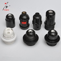 Support de lampe décoratif vintage Tonghua E27 à vis complète, deux anneaux, blanc/noir, en plastique rétro, pour ampoule LED Edison, douille de suspension