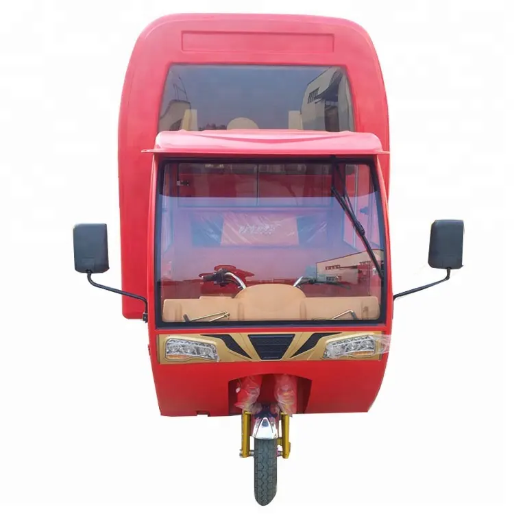 3 wheels Motorcycle Food cart with cover Beautiful design outdoor street mobile food kiosk Standard Food Cart Trailer for Snacks