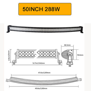 Liwiny 12v 24v barre lumineuse incurvée 50 pouces encastré conduit barre lumineuse garage 288w 4wd offroad cre ledbar - Product Image 5