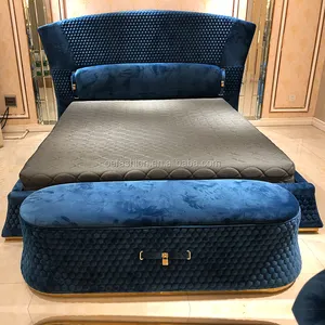 OE-FASHION di lusso re sizie letto in tessuto per la camera da letto mobili
