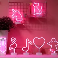 Unicorn Battery Powered Cactus Decorations Solar Small Neon Table Lights