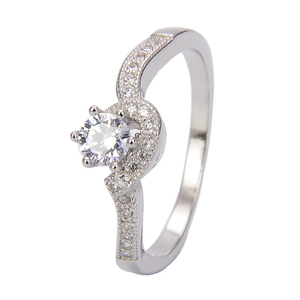 ZHILIAN Set di Anelli per Coppie, Maschio e Femmina, in Argento Sterling 925 con Zirconi, Anelli di Fidanzamento e Matrimonio - Product Image 3