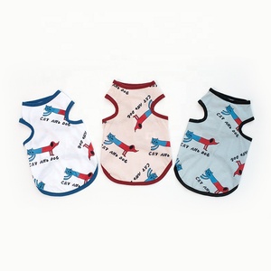 Ropa de algodón puro para perros, chaleco con estampado bonito de <span class=keywords><strong>2</strong></span> patas, ligero y fresco, de alta calidad, para verano, venta al por mayor, <span class=keywords><strong>2022</strong></span> - Product Image 2