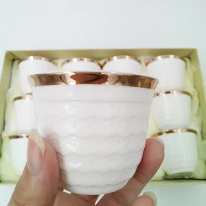 Набор керамических чашек для кофе, серебристого и золотистого цвета