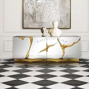 <span class=keywords><strong>Armoire</strong></span> en bois de luxe réglable, meuble TV en acier inoxydable, <span class=keywords><strong>armoire</strong></span> moderne à panneau latéral, pour salon, meuble à tapisserie de maison - Product Image 1