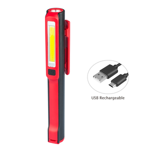 USB <strong>Rechargeable</strong> Pocket <strong>Pen</strong> LED Mini Torch <strong>Light</strong> With Clip and 120 Degree Magnetic Strip for Working Repairing