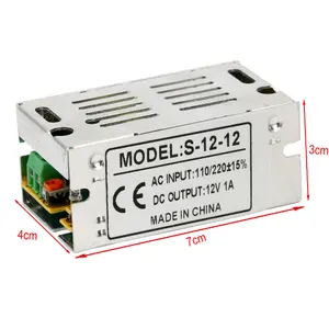 Small ac dc 12w 1amp 1000ma power supply 12v 1a for cctv led