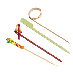 Articles de fête de Couleur Bambou Brochettes avec Noeud/Anneau/Coeur Piques - Product Image 1