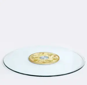 Offre Spéciale Ronde 10mm trempé Table À Manger En Verre Avec Paresseux Susan Platine