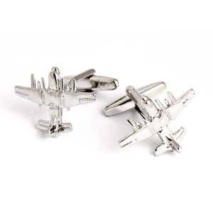 Nuovi <span class=keywords><strong>gemelli</strong></span> modello di aeroplano argento <span class=keywords><strong>per</strong></span> camicia da uomo - Product Image 2