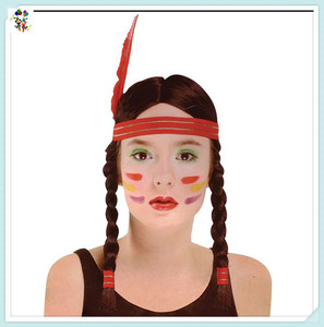 A buon mercato colore nero intrecciato indiano ragazze festa in maschera Costume per bambini parrucche HPC-1349 - Product Image 3