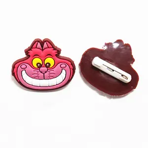 Promotional custom made soft pvc brooches rubber brooches