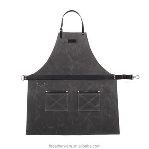 Custom Canvas <b>Garden</b> Apron with <b>Hook</b> Neck Leather Strap - Product Image 1