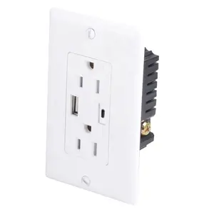 US 15A USB Wall Outlets Charger USB A and USB C ports wall outlet with Temperature Resistance