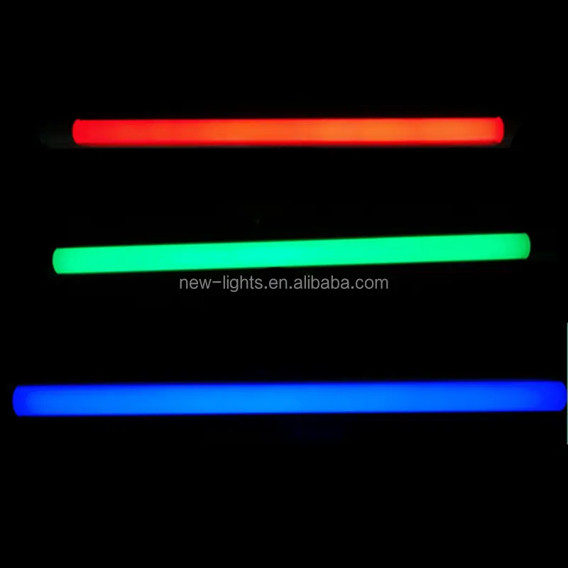 Tubo de luz de vidro colorido rgb, t8 led vermelho/verde/azul AC85-265V 9w 12w 18w 22w