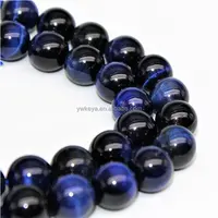 Blue TigerのEye Gemstone Loose Beads 10ミリメートル15.5 "Strand