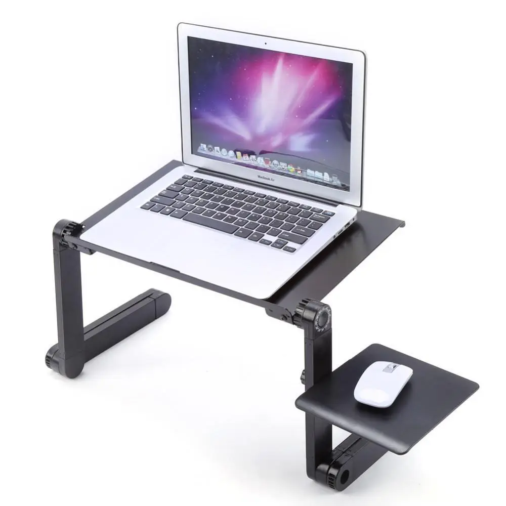 360 Adjust Folding Laptop Desk Computer Table Holes Cooling Notebook Table Stand With Enlarged Mouse Pad