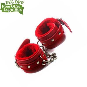 ฟรีกล่องที่กําหนดเอง - ไฟฟ้าของเล่นผลิตภัณฑ์เครื่องรางหนังพันธนาการคู่ชุดBdsmทาสข้อเท้าข้อมือกุญแจมือ - Product Image 6