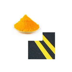 Slica-encapsulation lemon yellow pigment for hot-melt road marking paint