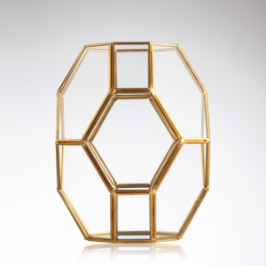 Achthoek Plant <span class=keywords><strong>Terrarium</strong></span> Glas Indoor Roségoud <span class=keywords><strong>Terrarium</strong></span> Glas Geometrisch Messing Groot - Product Image 2