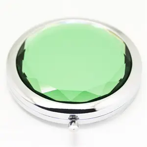 Women's Small Gift Double-sided Circular Folding Portable Creative Crystal Makeup Mirror