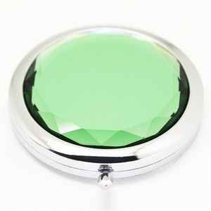 Quà Tặng Nhỏ Của Phụ Nữ Hai Mặt Tròn Gấp Di Động Gương Trang Điểm Pha Lê Sáng Tạo - Product Image 3