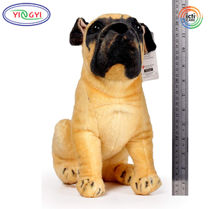 D954 venta al por mayor personalizado ODM OEM sentado perro grande animal de peluche CPSIA peluche Pug piel sintética vívida perro flexible juguetes de peluche Pug de peluche - Product Image 2