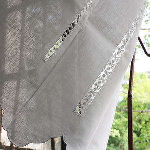 CL002 decorazione per finestre piccole in stile europeo 60x120cm /45x90cm ricamo a mano in <span class=keywords><strong>cotone</strong></span> ramiè bianco scava fuori la tenda da lavoro con coulisse - Product Image 6