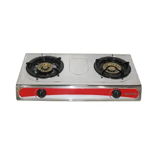 Draagbare keuken dubbele brander gaskookplaat gasfornuis met oven