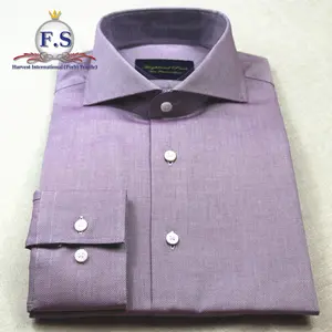 Paars royal oxford high end custom tailored heren dress shirts