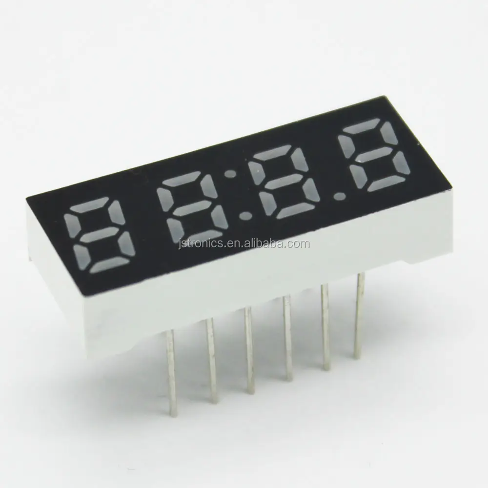 Jstronic 12 Pins Mini 0.25 Inch 7 Segment Klein 4 Cijferig Klok Led Display