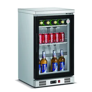Mini freezer para porta de vidro, barra de vidro 90l para contador de cerveja