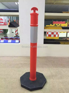 Delineadores de poste superior <span class=keywords><strong>T</strong></span> con base negra de goma, bolardos de tráfico, poste - Product Image 4