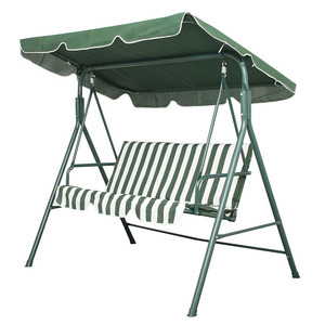 Polyester Meubles Porche Balançoire Auvent Lit Chambre Patio Chaise Jardin Fer Balançoire 3 Places Balançoire Extérieure avec Coussin Auvent - Product Image 2