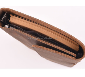 Handmade <strong>Leather</strong> Ring Binder Tri-Folder <strong>Refillable</strong> Journal <strong>Notebook</strong> - Product Image 5