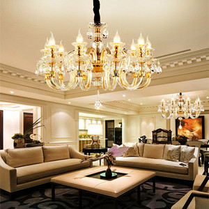 JYLIGHTING Lampadario Moderno Europeo di Lusso in Cristallo Dorato Certificato CE Lampada <span class=keywords><strong>a</strong></span> <span class=keywords><strong>Sospensione</strong></span> per Soggiorno - Product Image 2