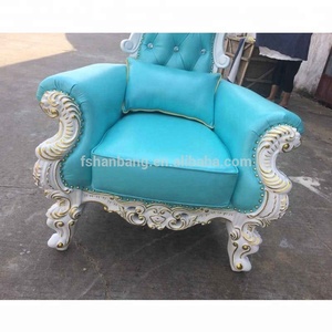 Antique <strong>Silver</strong> Gold Stroke king Queen High Back Wooden Throne <strong>Chair</strong> - Product Image 3