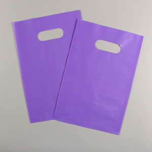 Personalizado colorido de impresión PE barato morir corte parche mango de compras bolsa de plástico - Product Image 3