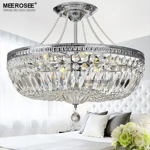 MEEROSEE, потолочный светильник с цепочкой, Полуутопленный Хрустальный потолочный светильник MD83012