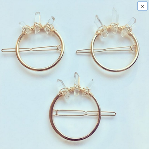 Barrettes en Quartz transparent, épingles à cheveux en pierre de Quartz brut, épingles à cheveux de mariage - Product Image 2