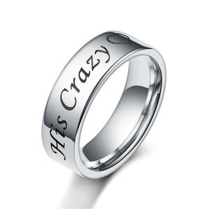 Einzigartiger 'Sein Verrückter, Ihre Seltsamer' Liebesversprechen-Ring aus 316L Edelstahl für Paare, Unisex-Fingerring - Product Image 2