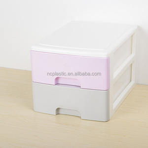 <strong>2</strong> Levels <strong>Drawer</strong> Desk <strong>Plastic</strong> <strong>Storage</strong> Unit A4 <strong>Tower</strong> Unit Document Organize - Product Image 1