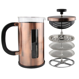Borosilecate Caraffa di Vetro Del Tuffatore Bronzo Stampa Francese Con <span class=keywords><strong>Due</strong></span> Filtri E Tazza di Caffè - Product Image 3
