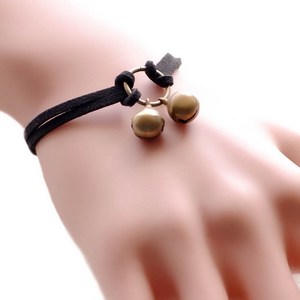 Festival artículos promocionales para 2016 simple doble campana de Navidad del encanto del brazalete de cuero pulsera de cuerda - Product Image 2